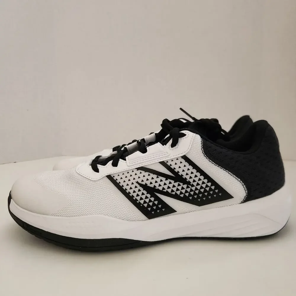 New Balance Men's 696 V6 Tennis Shoe, White/Black, 11.5